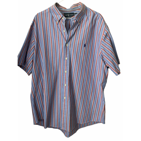 Ralph Lauren Other - Ralph Lauren Custom Fit Blue Striped Button Up 2XL